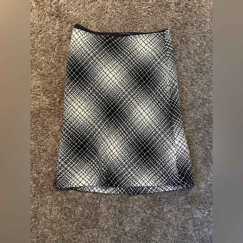 Elie Tahari Black and White A-Line Skirt